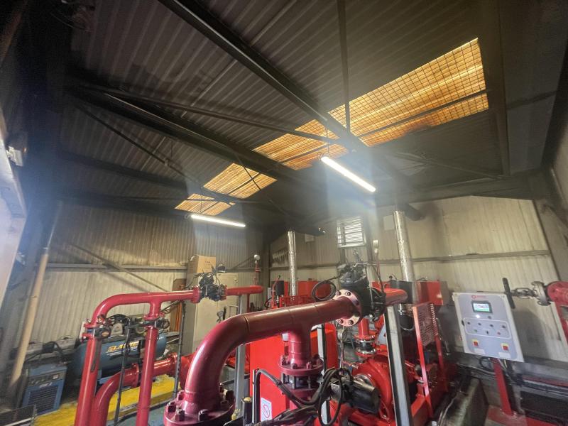 Charpente métallique après incendie
