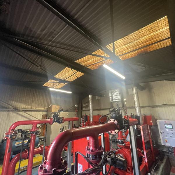 Charpente métallique après incendie