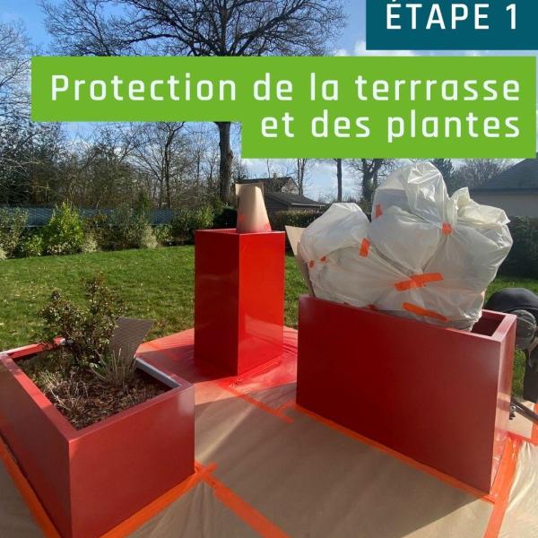 Protection de la terrasse et des plantes