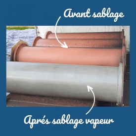 Avant apr&egrave;s sablage vapeur