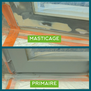 Fenêtres abîmées : Masticage et couche primaire