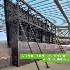 Structure m&eacute;tallique corrod&eacute;e reprise par SDI Peinture